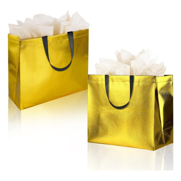 Half Gift Box REUSABLE SHINY GIFT BAGS WITH TISSUE Wayfair Canada